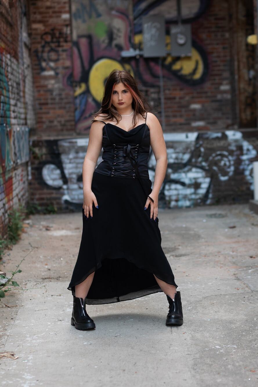 Vintage Y2K Cachet Black Corset Midi Dress Lace-Up Whimsy Goth Fairy Grunge Sz 6